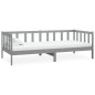 vidaXL Sofá cama con colchón madera de pino maciza gris 90x200 cm vidaXL Sofá cama con colchón madera de pino maciza gris 90x200 cm