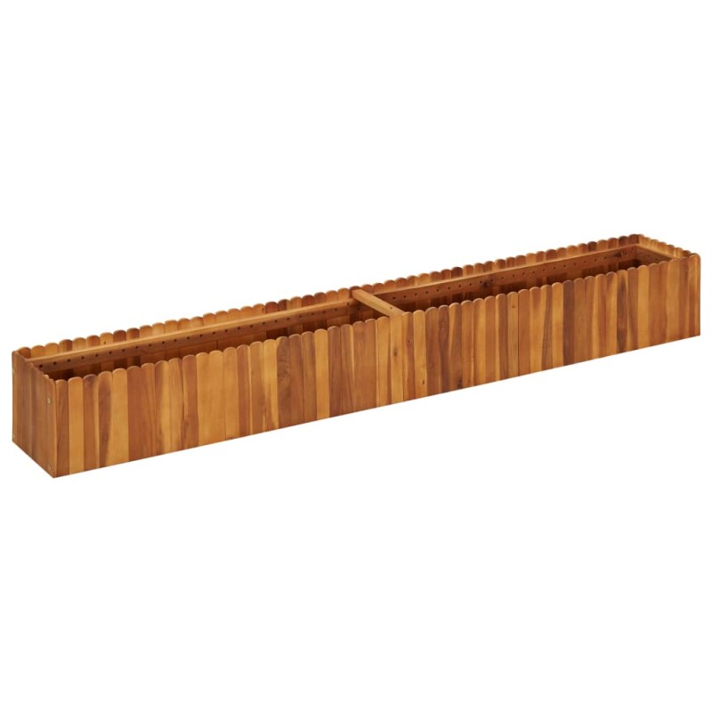 vidaXL Arriate de madera maciza de acacia 200x30x25 cm vidaXL Arriate de madera maciza de acacia 200x30x25 cm