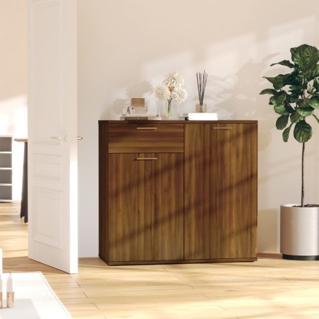 vidaXL Aparador de madera contrachapada roble marrón 80x36x75 cm