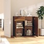 vidaXL Aparador de madera contrachapada roble marrón 80x36x75 cm