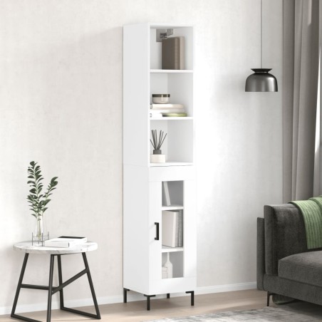 vidaXL Aparador alto madera contrachapada blanco 34,5x34x180 cm