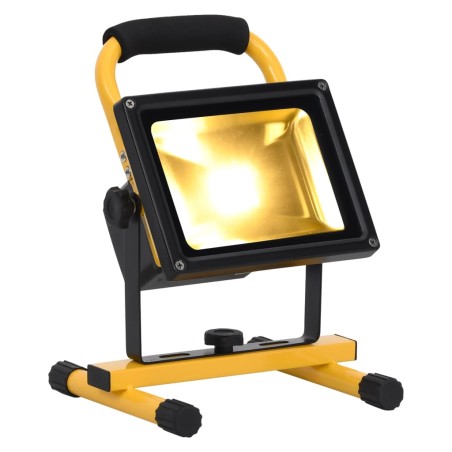 vidaXL Foco LED recargable con asa 30 W blanco cálido
