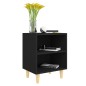 vidaXL Mesita de noche con patas de madera maciza negra 40x30x50 cm vidaXL Mesita de noche con patas de madera maciza negra 40x30x50 cm