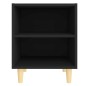 vidaXL Mesita de noche con patas de madera maciza negra 40x30x50 cm vidaXL Mesita de noche con patas de madera maciza negra 40x30x50 cm