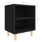 vidaXL Mesita de noche con patas de madera maciza negra 40x30x50 cm vidaXL Mesita de noche con patas de madera maciza negra 40x30x50 cm