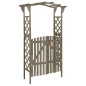 vidaXL Pérgola con puerta madera maciza de abeto gris 116x40x204 cm vidaXL Pérgola con puerta madera maciza de abeto gris 116x40x204 cm