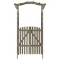 vidaXL Pérgola con puerta madera maciza de abeto gris 116x40x204 cm vidaXL Pérgola con puerta madera maciza de abeto gris 116x40x204 cm