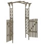 vidaXL Pérgola con puerta madera maciza de abeto gris 116x40x204 cm vidaXL Pérgola con puerta madera maciza de abeto gris 116x40x204 cm