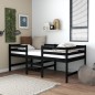 vidaXL Cama de altura media con colchón madera pino negro 90x200 cm vidaXL Cama de altura media con colchón madera pino negro 90x200 cm