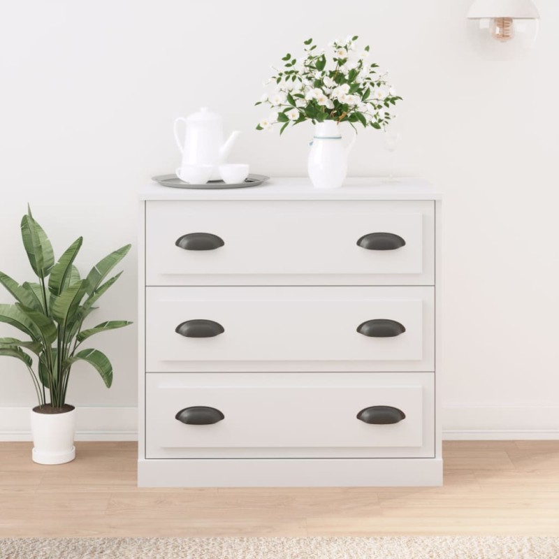 vidaXL Aparador de madera contrachapada blanco 70x35,5x67,5 cm vidaXL Aparador de madera contrachapada blanco 70x35,5x67,5 cm