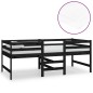 vidaXL Cama de altura media con colchón madera pino negro 90x200 cm vidaXL Cama de altura media con colchón madera pino negro 90x200 cm