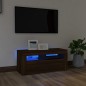 vidaXL Mueble de TV con luces LED roble marrón 90x35x40 cm vidaXL Mueble de TV con luces LED roble marrón 90x35x40 cm