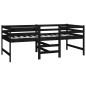 vidaXL Cama de altura media con colchón madera pino negro 90x200 cm vidaXL Cama de altura media con colchón madera pino negro 90x200 cm