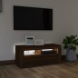 vidaXL Mueble de TV con luces LED roble marrón 90x35x40 cm vidaXL Mueble de TV con luces LED roble marrón 90x35x40 cm