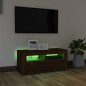 vidaXL Mueble de TV con luces LED roble marrón 90x35x40 cm vidaXL Mueble de TV con luces LED roble marrón 90x35x40 cm