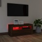 vidaXL Mueble de TV con luces LED roble marrón 90x35x40 cm vidaXL Mueble de TV con luces LED roble marrón 90x35x40 cm