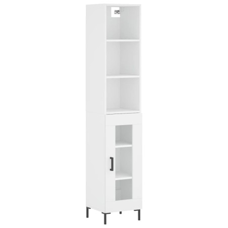 vidaXL Aparador alto madera contrachapada blanco 34,5x34x180 cm