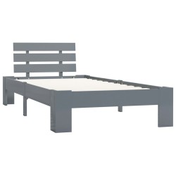 vidaXL Estructura de cama de madera maciza de pino gris 90x200 cm