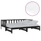 vidaXL Sofá cama extraíble madera maciza de pino negro 2x(90x200) cm vidaXL Sofá cama extraíble madera maciza de pino negro 2x(90x200) cm