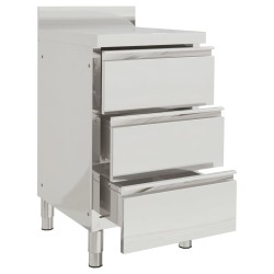vidaXL Armario de cocina comercial con 3 cajones acero inoxidable