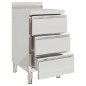 vidaXL Armario de cocina comercial con 3 cajones acero inoxidable vidaXL Armario de cocina comercial con 3 cajones acero inoxidable