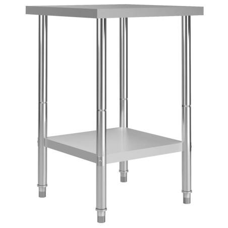 vidaXL Mesa de trabajo para cocina acero inoxidable 60x60x85 cm