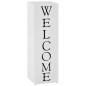 vidaXL Paragüero diseño Welcome acero blanco 