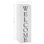 vidaXL Paragüero diseño Welcome acero blanco 