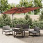 vidaXL Sombrilla colgante de doble techo terracota 400x300 cm