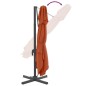 vidaXL Sombrilla colgante de doble techo terracota 400x300 cm