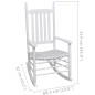 vidaXL Mecedora de madera con asiento curvado madera blanca vidaXL Mecedora de madera con asiento curvado madera blanca