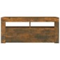 vidaXL Mueble de TV con luces LED roble ahumado 90x35x40 cm