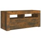 vidaXL Mueble de TV con luces LED roble ahumado 90x35x40 cm