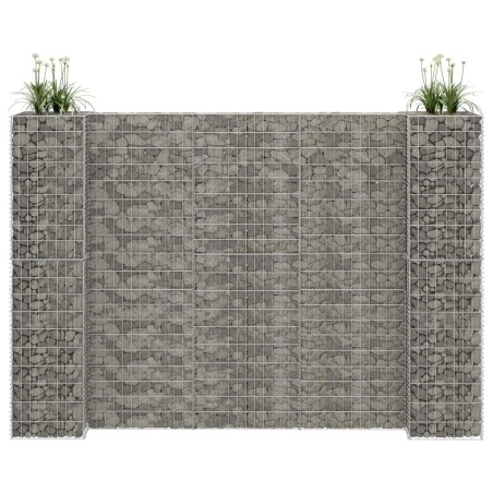 vidaXL Jardinera de gaviones forma de H alambre de acero 260x40x200 cm 