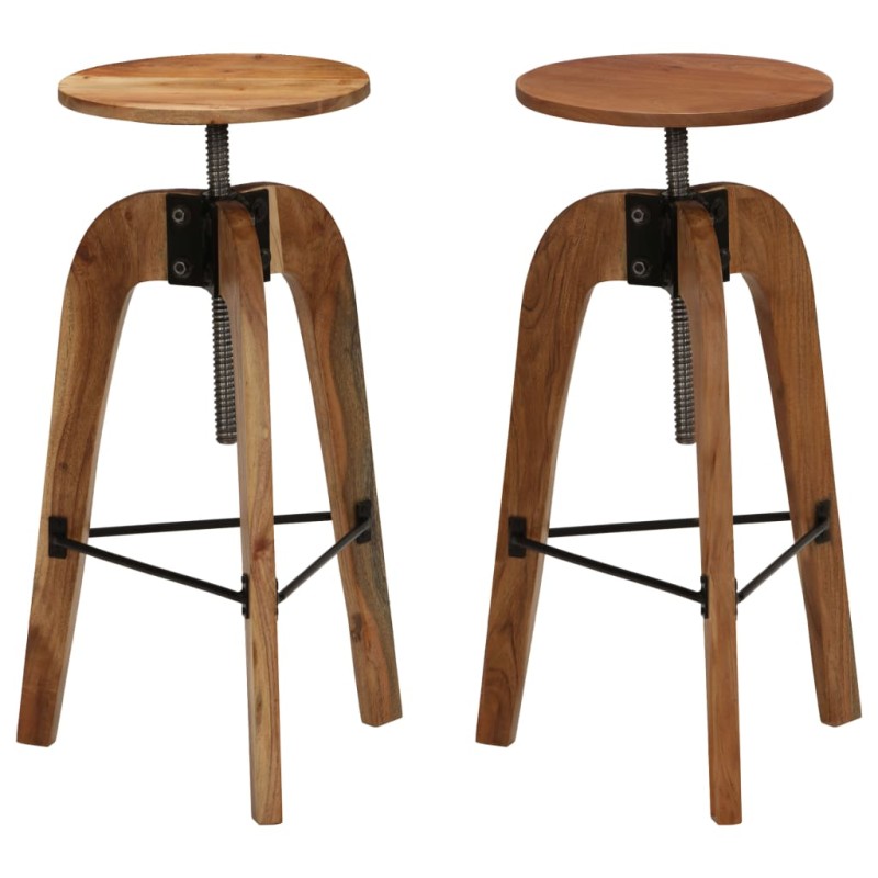 vidaXL Taburetes de cocina 2 uds madera maciza de acacia vidaXL Taburetes de cocina 2 uds madera maciza de acacia