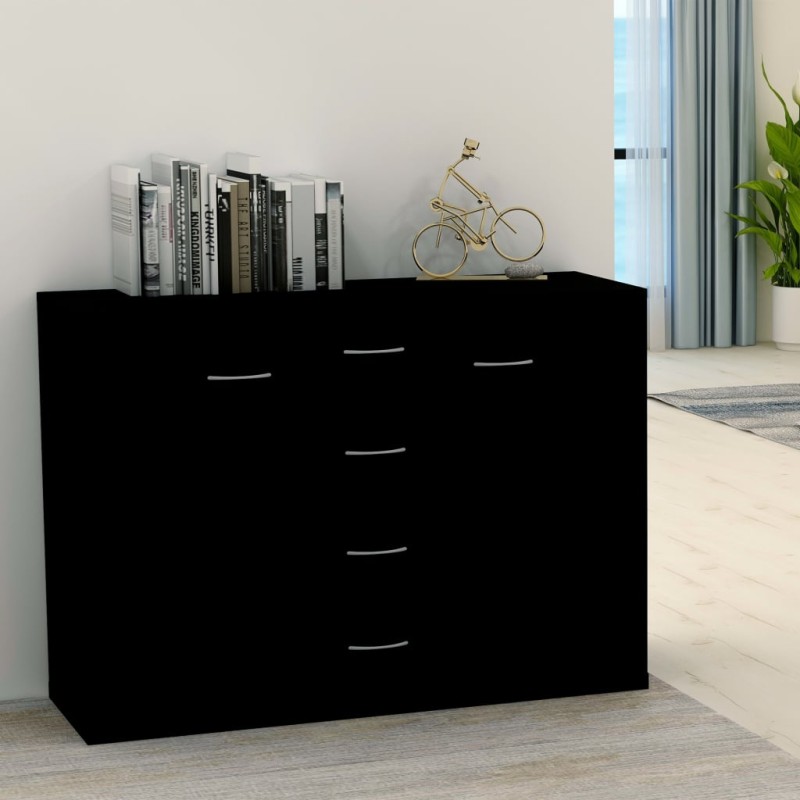 vidaXL Aparador de madera contrachapada negro 88x30x65 cm vidaXL Aparador de madera contrachapada negro 88x30x65 cm