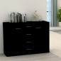 vidaXL Aparador de madera contrachapada negro 88x30x65 cm vidaXL Aparador de madera contrachapada negro 88x30x65 cm