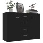 vidaXL Aparador de madera contrachapada negro 88x30x65 cm vidaXL Aparador de madera contrachapada negro 88x30x65 cm