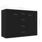 vidaXL Aparador de madera contrachapada negro 88x30x65 cm vidaXL Aparador de madera contrachapada negro 88x30x65 cm