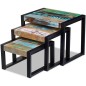 vidaXL Set de 3 mesas auxiliares madera maciza reciclada vidaXL Set de 3 mesas auxiliares madera maciza reciclada