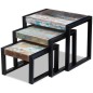 vidaXL Set de 3 mesas auxiliares madera maciza reciclada vidaXL Set de 3 mesas auxiliares madera maciza reciclada