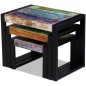 vidaXL Set de 3 mesas auxiliares madera maciza reciclada vidaXL Set de 3 mesas auxiliares madera maciza reciclada