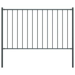 vidaXL Panel valla y postes acero recubrimiento polvo gris 1,7x0,75 m