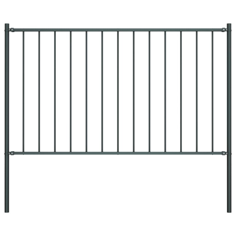 vidaXL Panel valla y postes acero recubrimiento polvo gris 1,7x0,75 m