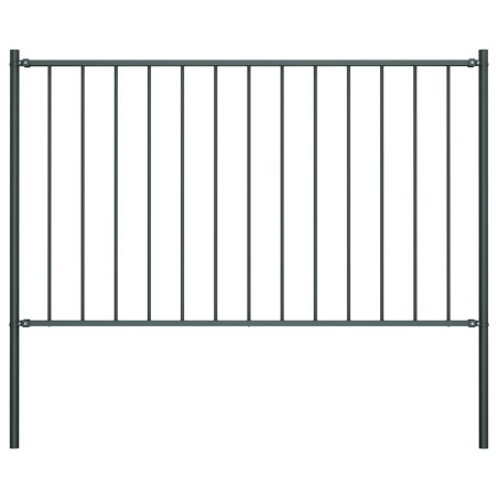 vidaXL Panel valla y postes acero recubrimiento polvo gris 1,7x0,75 m