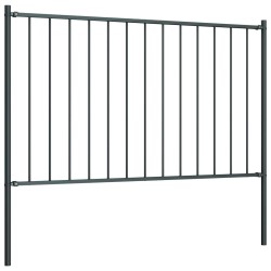 vidaXL Panel valla y postes acero recubrimiento polvo gris 1,7x0,75 m
