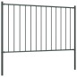 vidaXL Panel valla y postes acero recubrimiento polvo gris 1,7x0,75 m