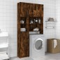 vidaXL Armario baño madera contrachapada roble ahumado 32x25,5x190 cm vidaXL Armario baño madera contrachapada roble ahumado 32x25,5x190 cm