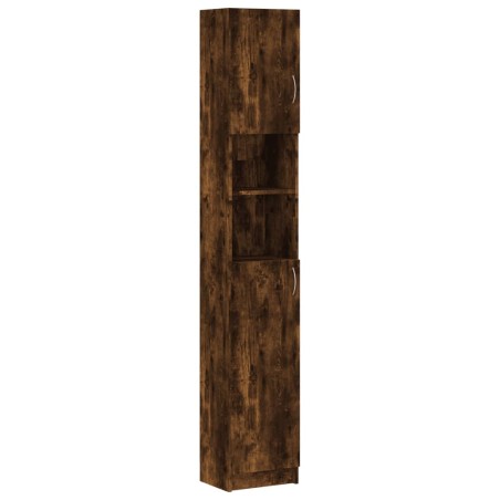 vidaXL Armario baño madera contrachapada roble ahumado 32x25,5x190 cm