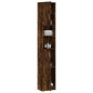 vidaXL Armario baño madera contrachapada roble ahumado 32x25,5x190 cm vidaXL Armario baño madera contrachapada roble ahumado 32x25,5x190 cm
